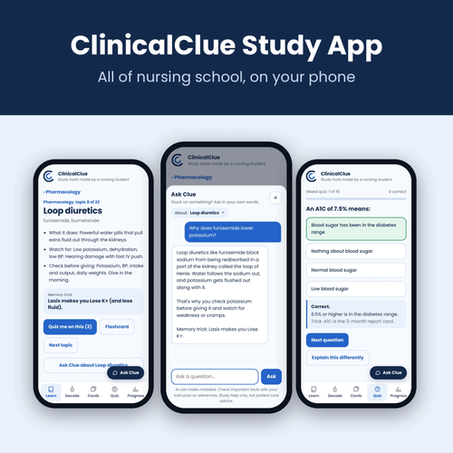 ClinicalClue Study App: all of nursing school on your phone